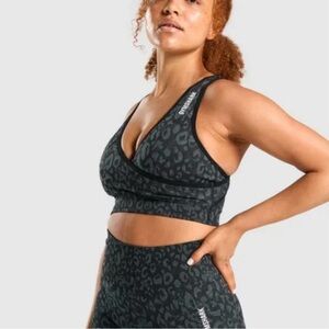 Gymshark Black Leopard Sports Bra